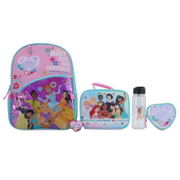 slide 3 of 7, Bioworld Princess Backpack With Removable Coin Purse/Printed Water Bottle/Key Chain/Lunch Bag, Multicolor, 1 ct
