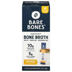 Bare Bones Instant Chicken Flavored Bone Broth - 8 Packets, 0.53 oz each