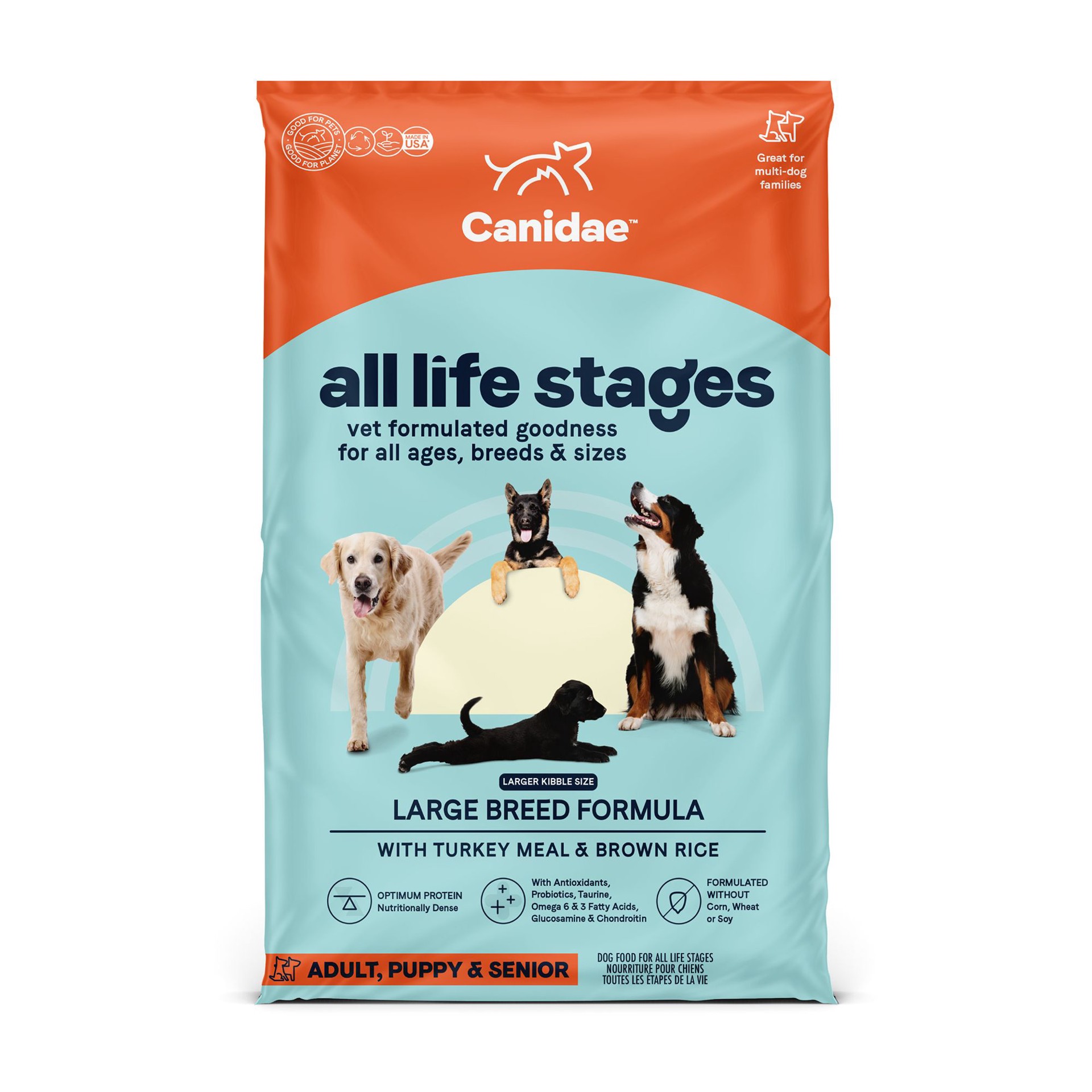 slide 1 of 1, CANIDAE All Life Stages Large Breed Turkey Meal & Brown Rice Formula Dry Dog Food 40 lbs., 1 ct