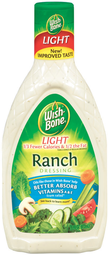 slide 1 of 1, Wish-Bone Light Ranch Salad Dressing, 16 fl oz