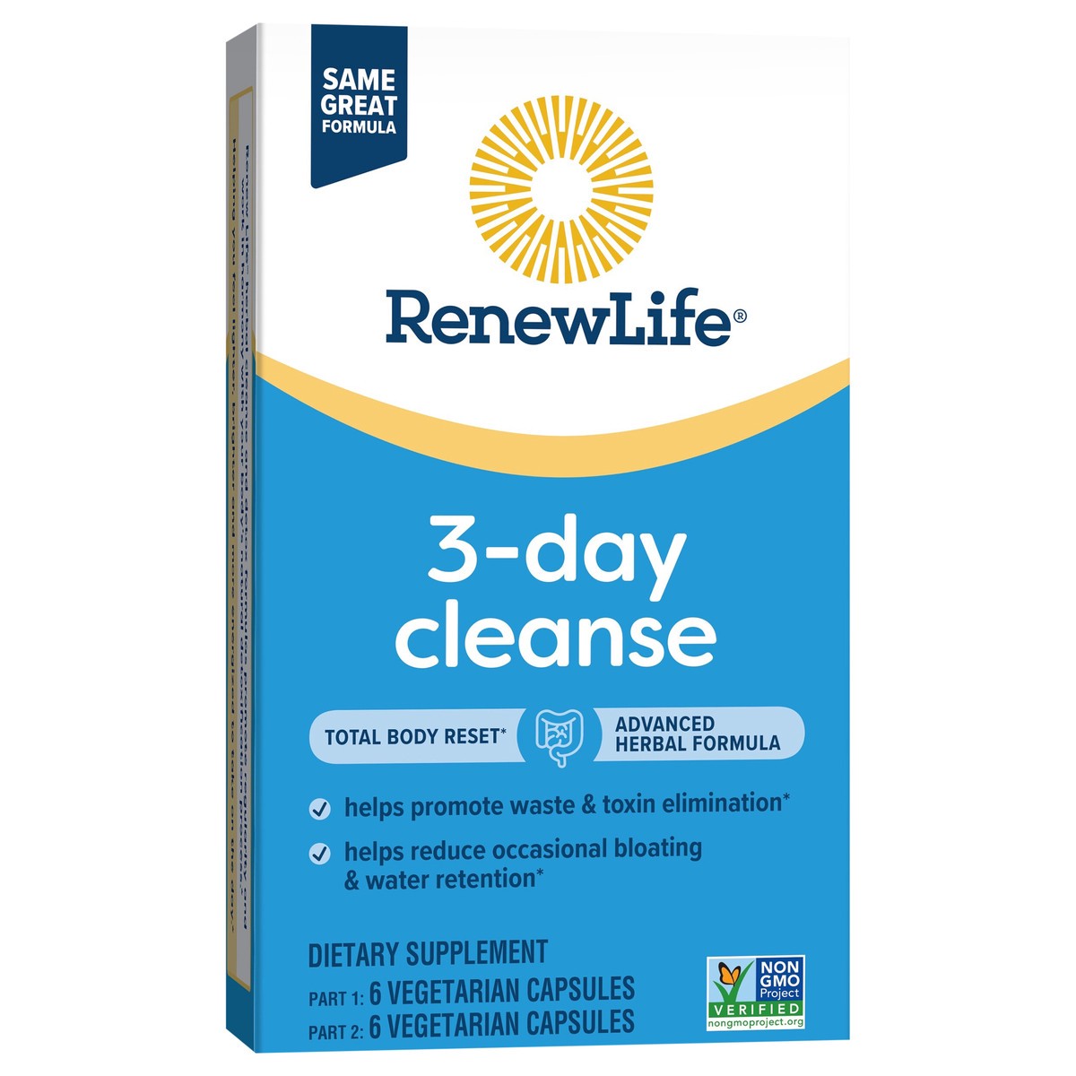 slide 4 of 8, Renew Life 3-Day Cleanse Total Body Reset Capsules, 2-Part Detox Cleanse Dietary Supplement That Promotes Digestive Health – 12 Vegetarian Capsules, 12 ct
