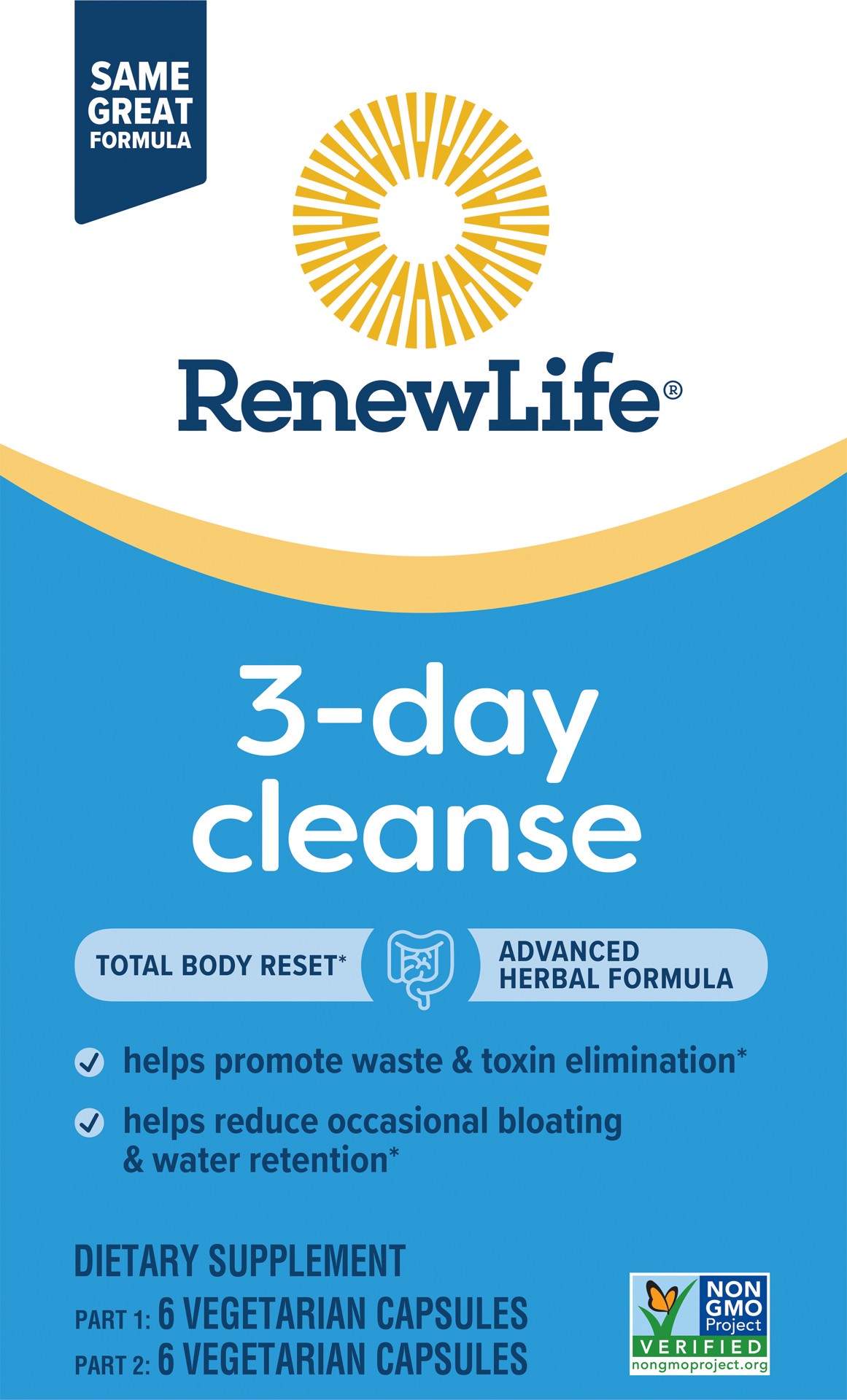 slide 1 of 8, Renew Life 3-Day Cleanse Total Body Reset Capsules, 2-Part Detox Cleanse Dietary Supplement That Promotes Digestive Health – 12 Vegetarian Capsules, 12 ct