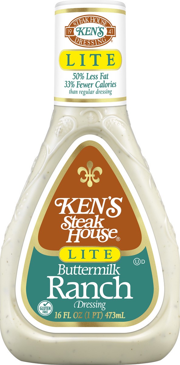 slide 12 of 12, Ken's Steak House Lite Buttermilk Ranch Dressing 16 fl oz, 16 fl oz