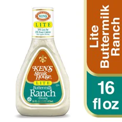 Ken's Steak House Lite Buttermilk Ranch Dressing, Topping & Spread 16 fl oz
