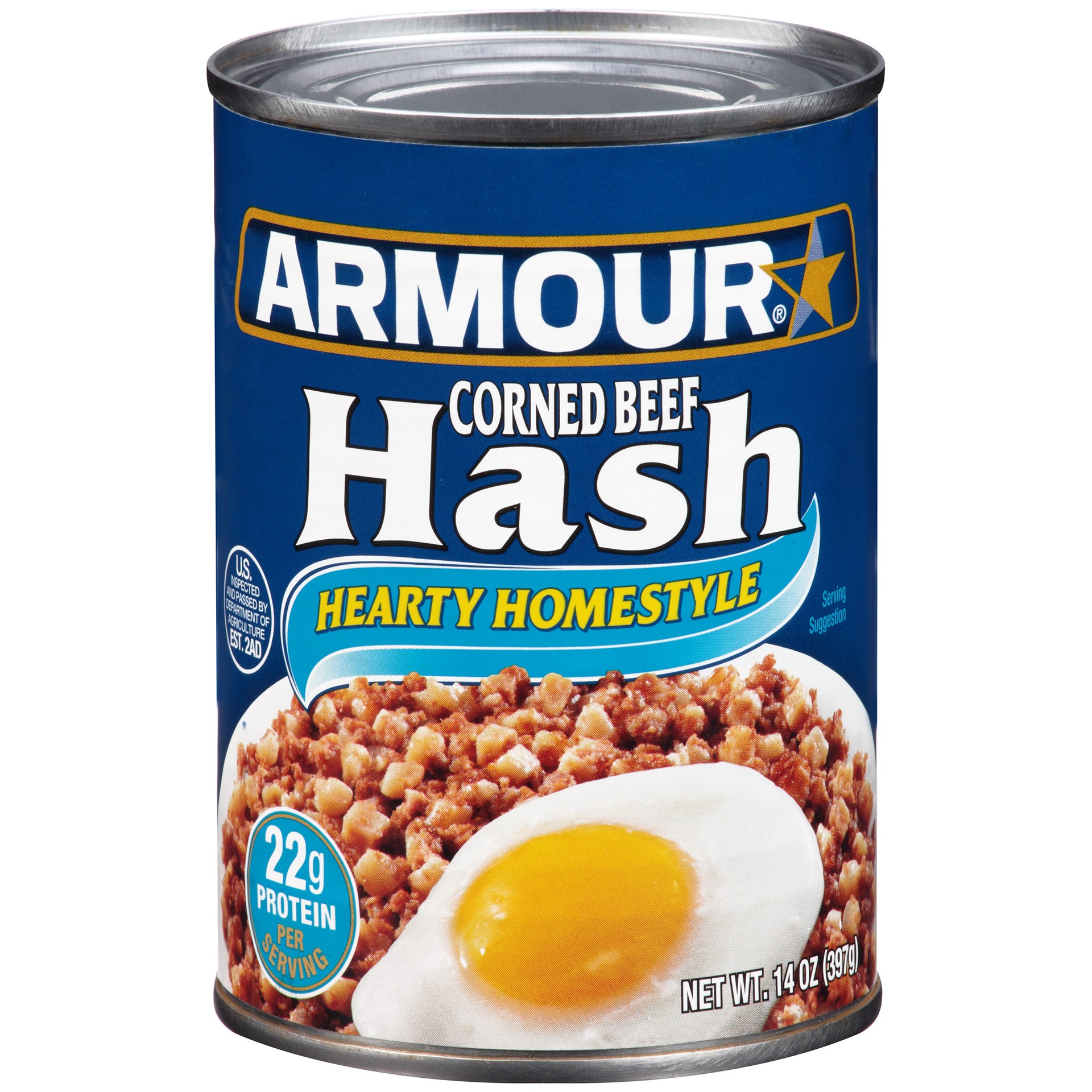 slide 1 of 2, Armour Star Corned Beef Hash, Hearty Homestyle, Canned Food, 14 oz., 14 oz