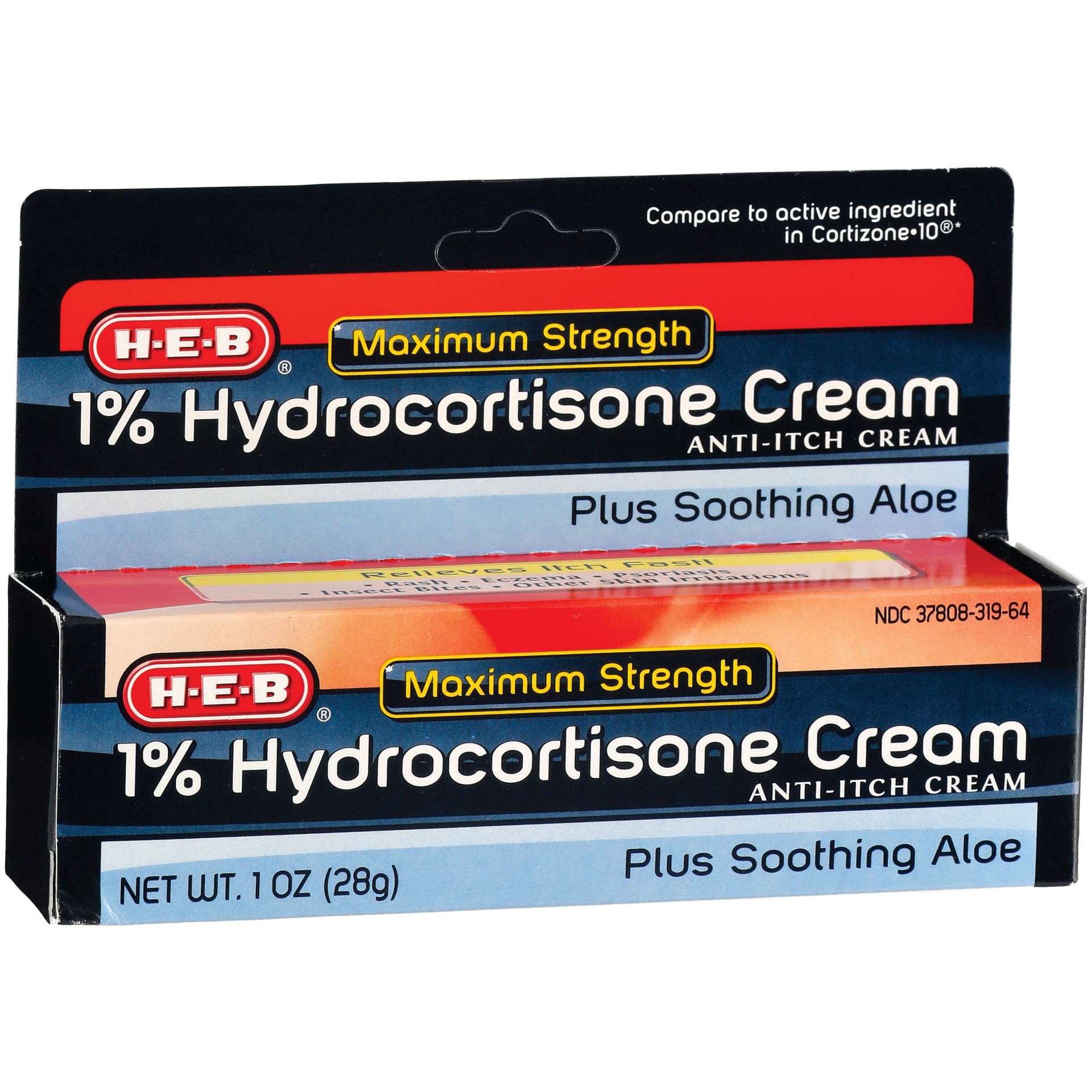 slide 1 of 1, H-E-B Maximum Strength 1% Hydrocortisone Cream With Aloe, 1 oz