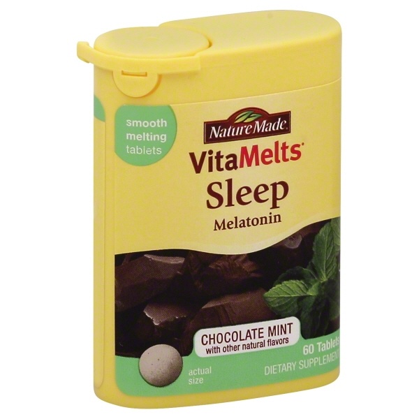 slide 1 of 1, Nature Made Melatonin, Sleep, Tablets, Chocolate Mint, 60 ct