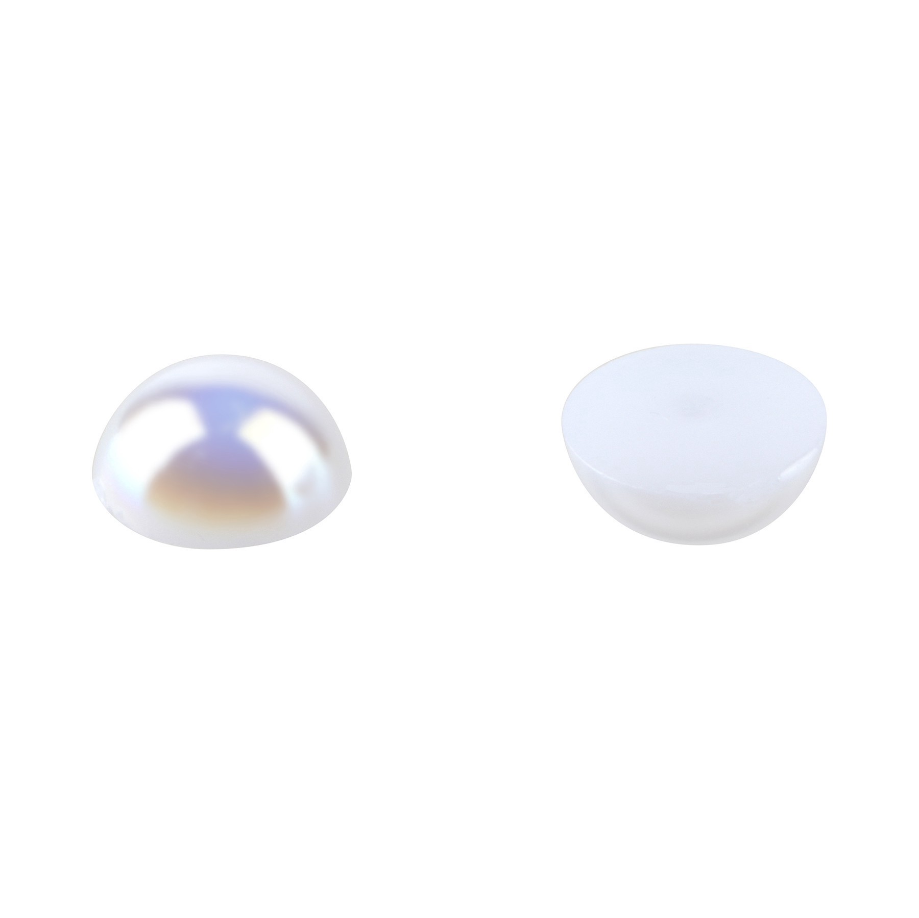 slide 2 of 2, 7.5mm White Ab Round Flatback Plastic Pearls, 1,200ct. By Bead Landing, 5 mm