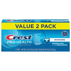 Crest Pro-Health Whitening Gel Toothpaste Twin Pack