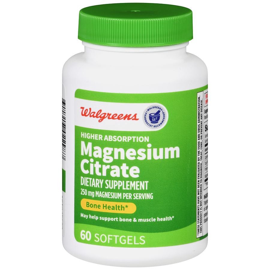 slide 1 of 5, Walgreens Higher Absorption Magnesium Citrate 250mg, 60 ct