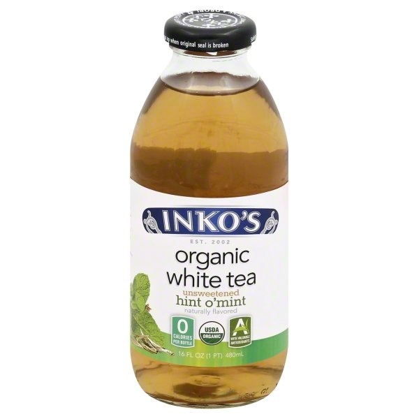 slide 1 of 8, Inko's Ready To Drink Unsweet Mint White Tea, 16 oz