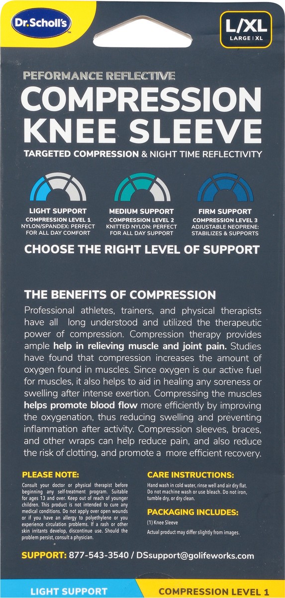 slide 6 of 12, Dr. Scholl's Compression Knee Sleeve L/XL 1 ea, 1 ct