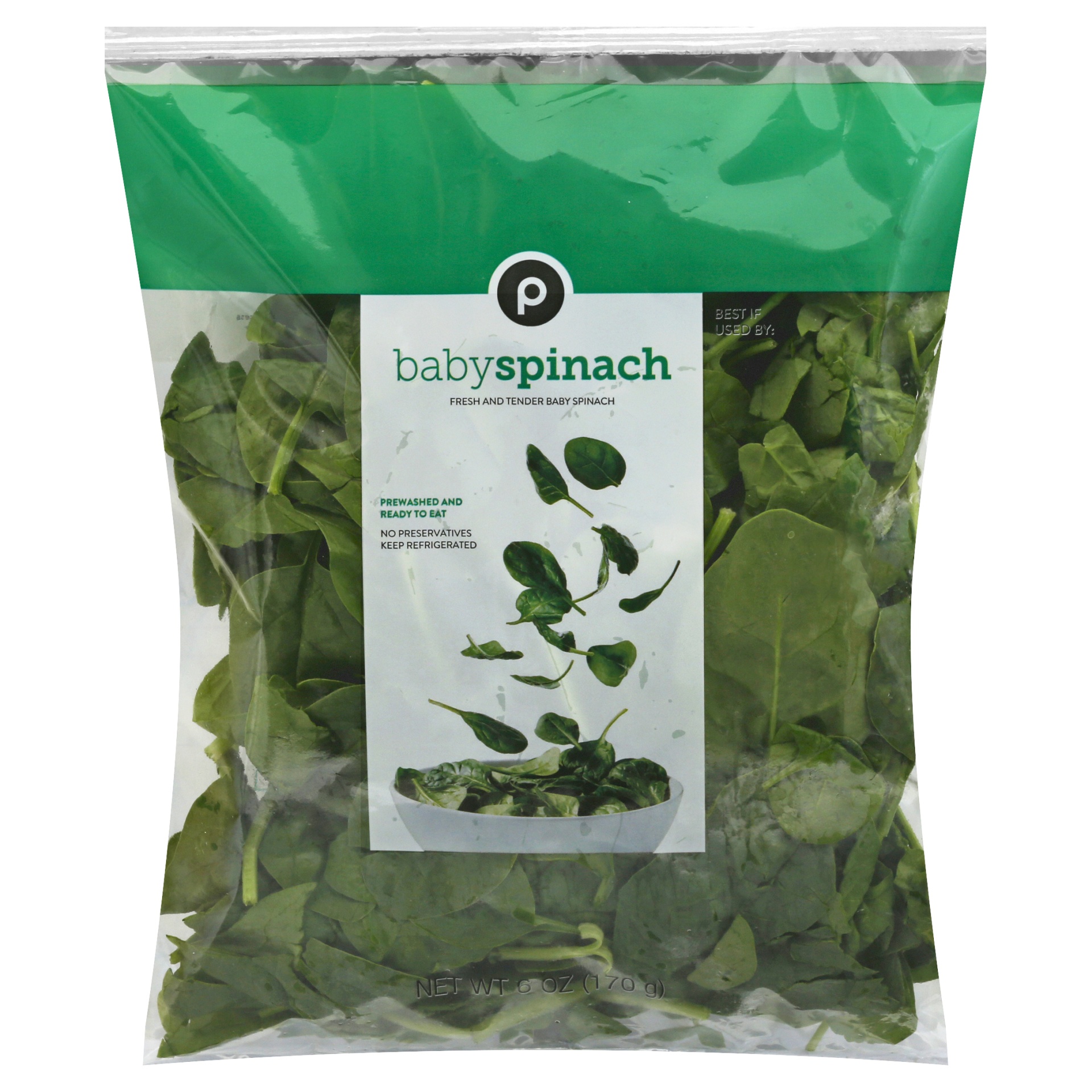 slide 1 of 1, Publix Baby Spinach, 6 oz