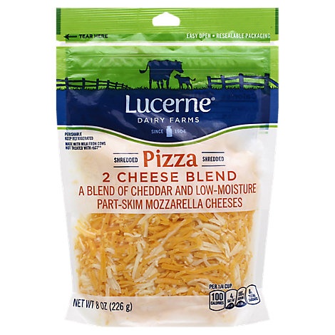 slide 1 of 1, Lucerne Cheese Shredded Pizza 2 Cheese Blend, 8 oz