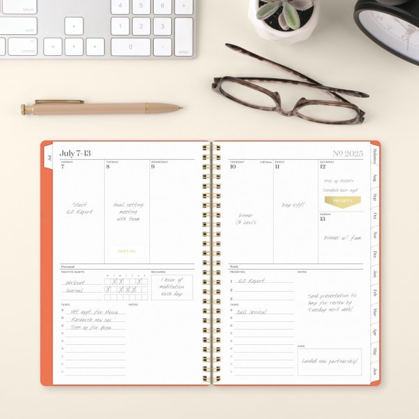 slide 7 of 9, Cambridge® WorkStyle® Balance Academic 2025-2026 Weekly Monthly Planner, Pink Peach, Small, 5 1/2"" x 8 1/2"", 1 ct