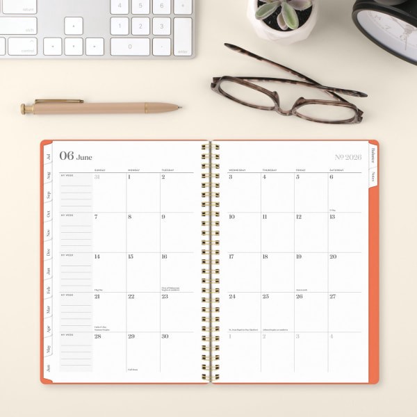 slide 3 of 9, Cambridge® WorkStyle® Balance Academic 2025-2026 Weekly Monthly Planner, Pink Peach, Small, 5 1/2"" x 8 1/2"", 1 ct