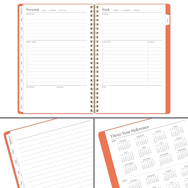 slide 6 of 9, Cambridge® WorkStyle® Balance Academic 2025-2026 Weekly Monthly Planner, Pink Peach, Small, 5 1/2"" x 8 1/2"", 1 ct