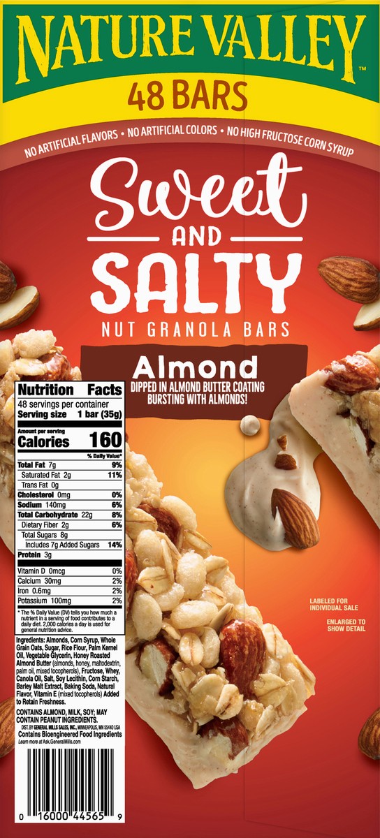 slide 6 of 14, Nature Valley Almond Sweet and Salty Nut Granola Bars, 59.2 oz, 48 ct