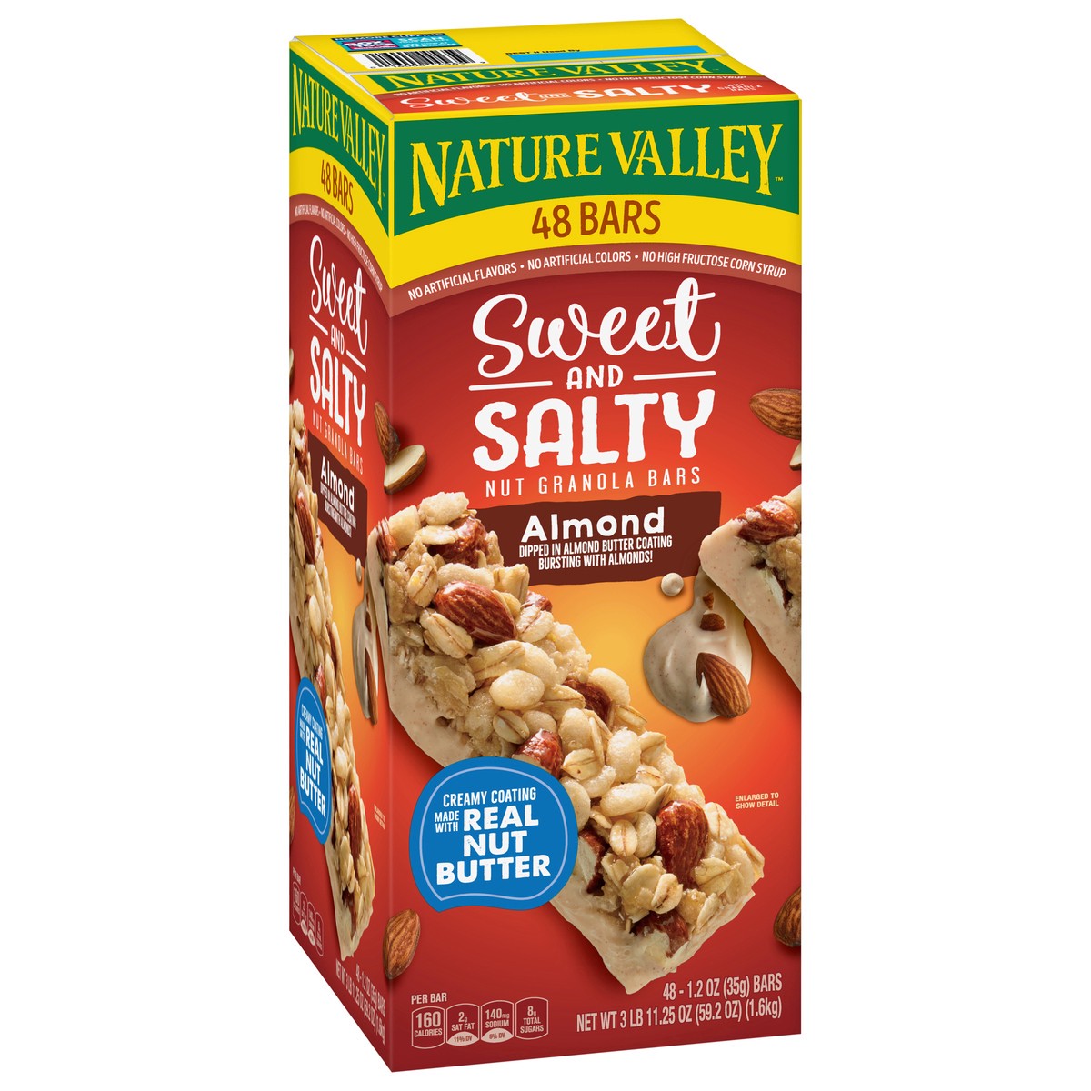 slide 8 of 14, Nature Valley Almond Sweet and Salty Nut Granola Bars, 59.2 oz, 48 ct