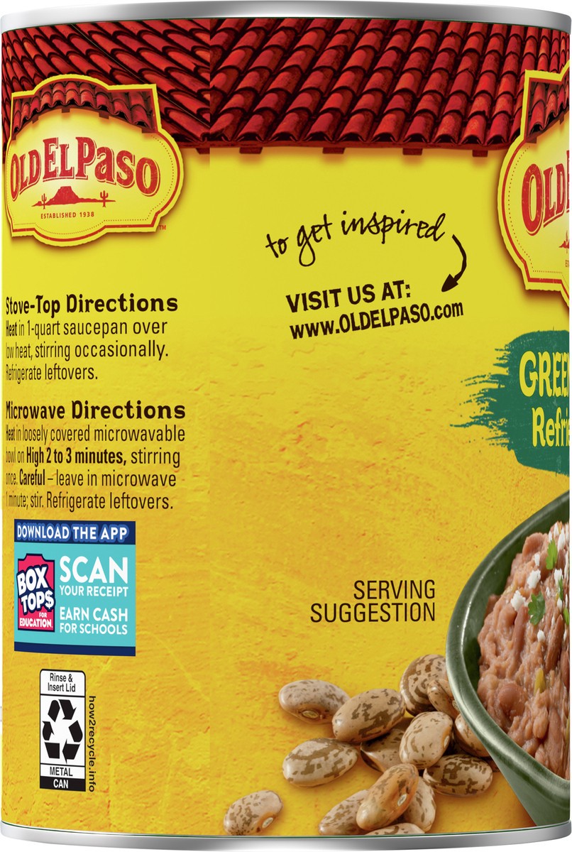 slide 3 of 9, Old El Paso Green Chiles Refried Beans, 16 oz., 16 oz