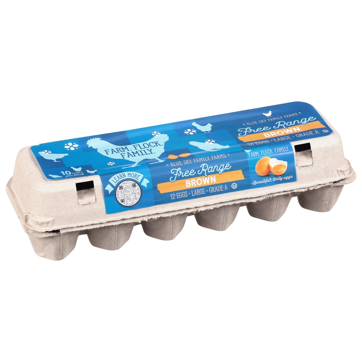 slide 5 of 10, Blue Sky Family Farms Free Range Brown Eggs Large 12 ea, 12 ct