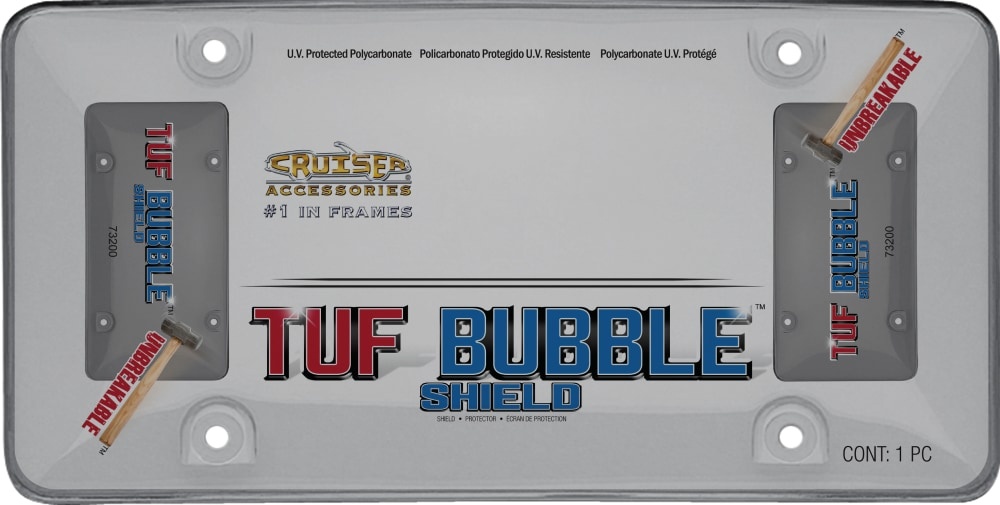 slide 1 of 1, Cruiser Accessories Tuf Bubble License Plate Shield - Smoke, 1 ct
