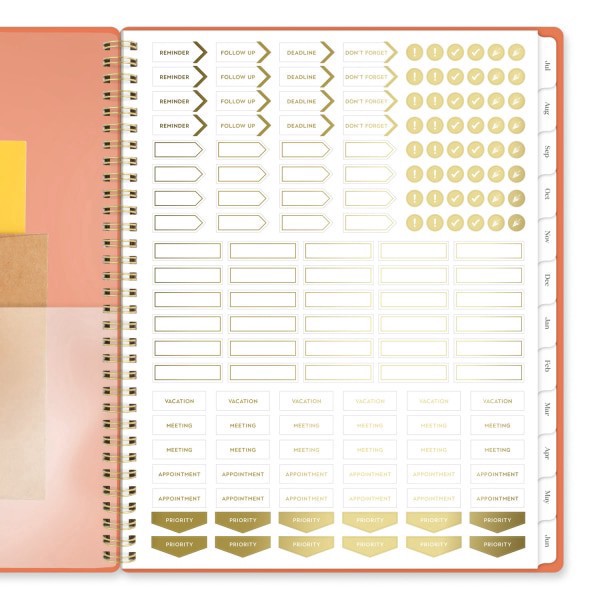 slide 4 of 9, Cambridge® WorkStyle® Balance Academic 2025-2026 Weekly Monthly Planner, Pink Peach, Large, 8 1/2"" x 11"", 1 ct