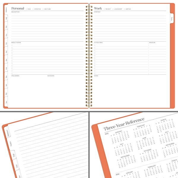 slide 8 of 9, Cambridge® WorkStyle® Balance Academic 2025-2026 Weekly Monthly Planner, Pink Peach, Large, 8 1/2"" x 11"", 1 ct