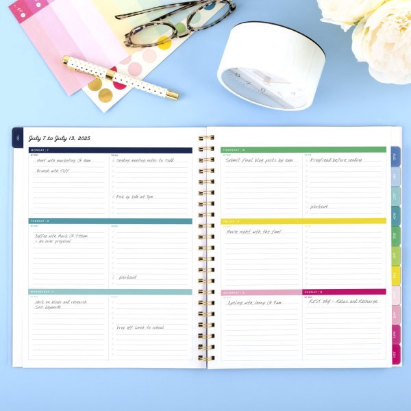 slide 4 of 10, Emily Ley Simplified by Emily Ley for AT-A-GLANCE® Academic 2025-2026 Weekly Monthly Planner, Petite Floral, Large, 8 1/2"" x 11"", 1 ct