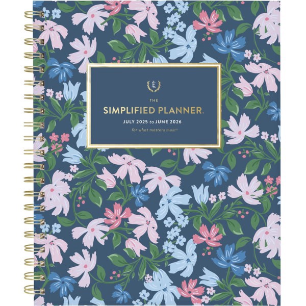 slide 2 of 10, Emily Ley Simplified by Emily Ley for AT-A-GLANCE® Academic 2025-2026 Weekly Monthly Planner, Petite Floral, Large, 8 1/2"" x 11"", 1 ct