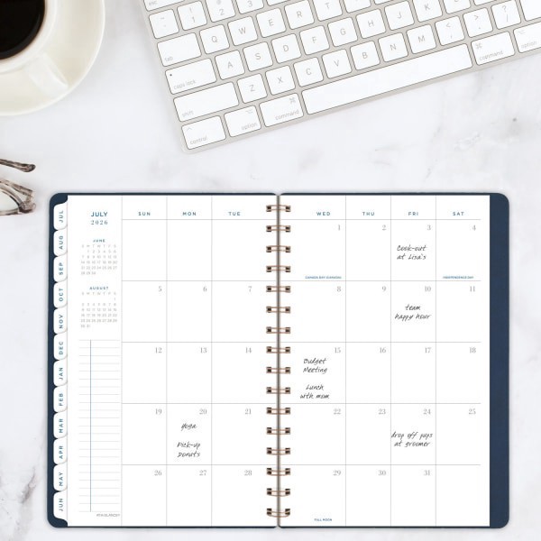slide 3 of 10, AT-A-GLANCE® Signature Collection Academic 2025-2026 Weekly Monthly Planner, Navy, Small, 5"" x 8"", 1 ct