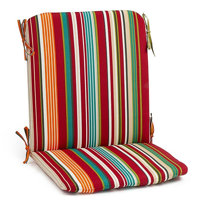 slide 1 of 1, Destination Summer Stripe Mid Back Indoor/Outdoor Chair Cushion - Red, 1 ct