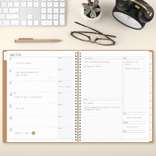 slide 4 of 9, Cambridge® WorkStyle® Focus Academic 2025-2026 Weekly Monthly Planner, Sunbaked Clay, Large, 8 1/2"" x 11"", 1 ct