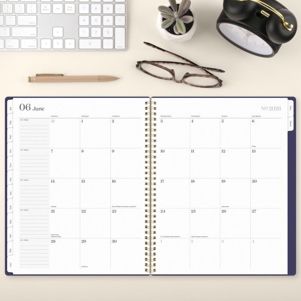slide 5 of 9, Cambridge® WorkStyle® Classic Academic 2025-2026 Weekly Monthly Planner, Future Dusk, Large, 8 1/2"" x 11"", 1 ct