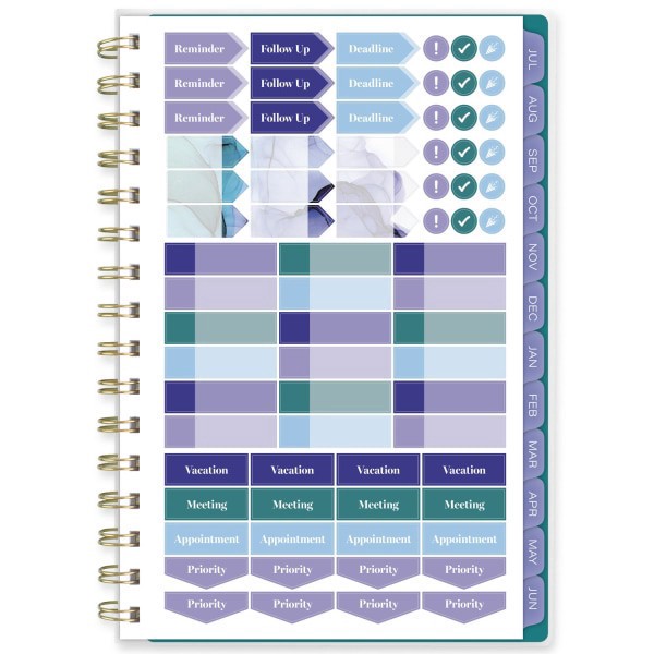slide 7 of 10, Cambridge® Aqueous Academic 2025-2026 Weekly Monthly Planner, Small, 5 1/2"" x 8 1/2"", 1 ct