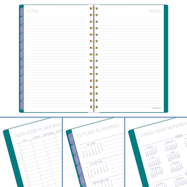 slide 8 of 10, Cambridge® Aqueous Academic 2025-2026 Weekly Monthly Planner, Small, 5 1/2"" x 8 1/2"", 1 ct