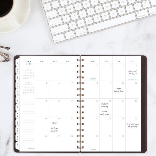 slide 8 of 10, AT-A-GLANCE® Signature Collection Academic 2025-2026 Weekly Monthly Planner, Brown, Small, 5"" x 8"", 1 ct