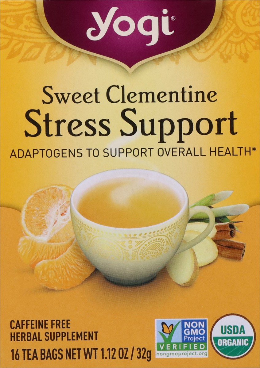 slide 6 of 9, Yogi Tea Bags Sweet Clementine Stress Support 16 Tea Bags, 16 ct