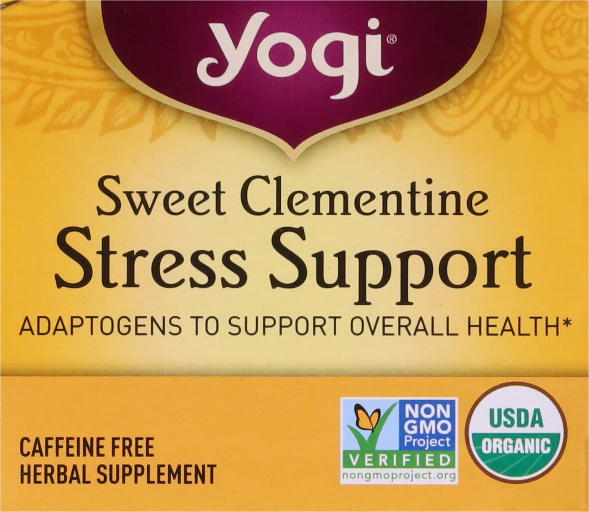 slide 8 of 9, Yogi Tea Sweet Clementine Stress Support, Organic Herbal Tea Bags, 16 Count, 16 ct