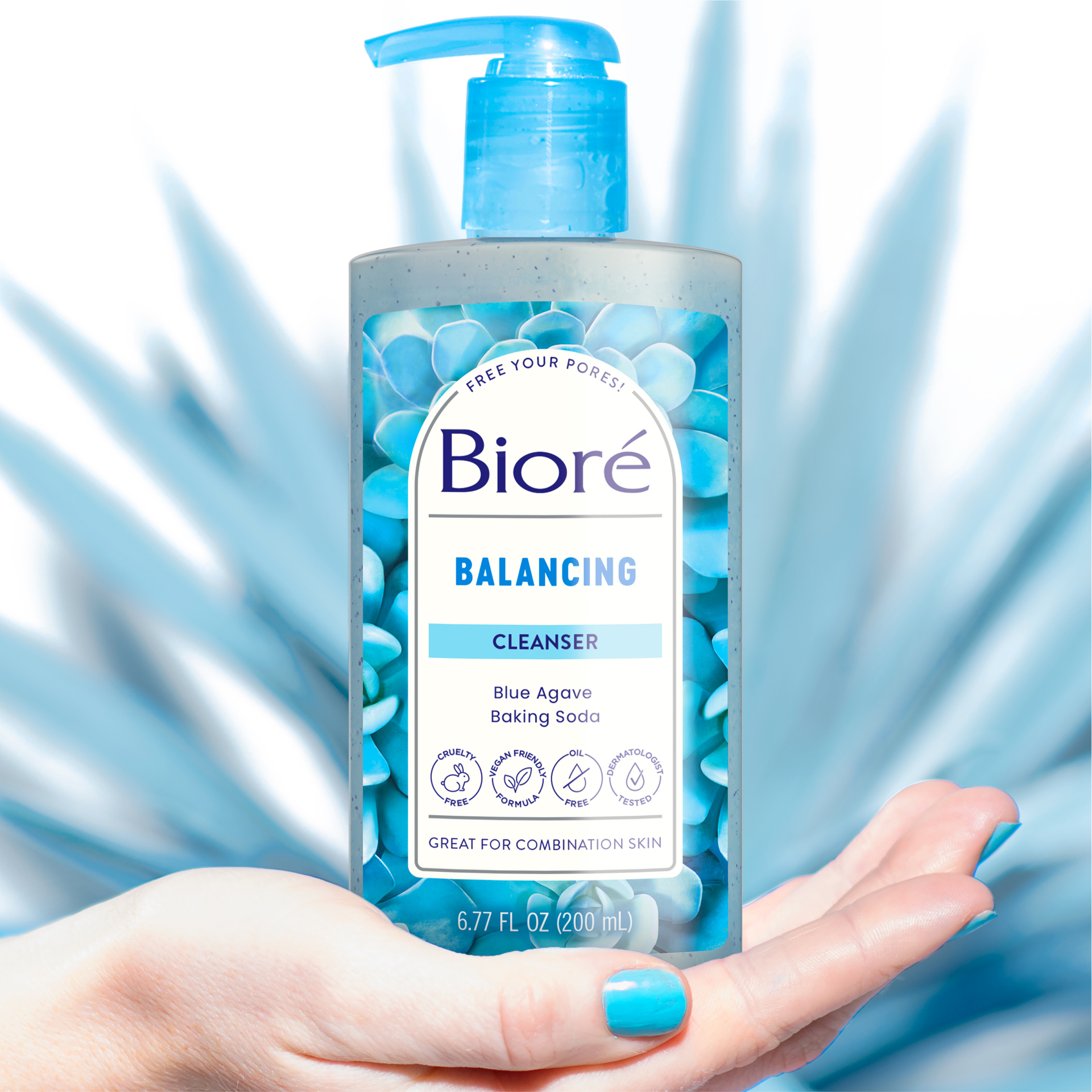 slide 5 of 5, Biore Balancing Face Wash, Cleanser For Combination Skin, PH Balanced Face Cleanser, Vegan, Cruelty Free, 6.77 Oz, 6.77 fl oz