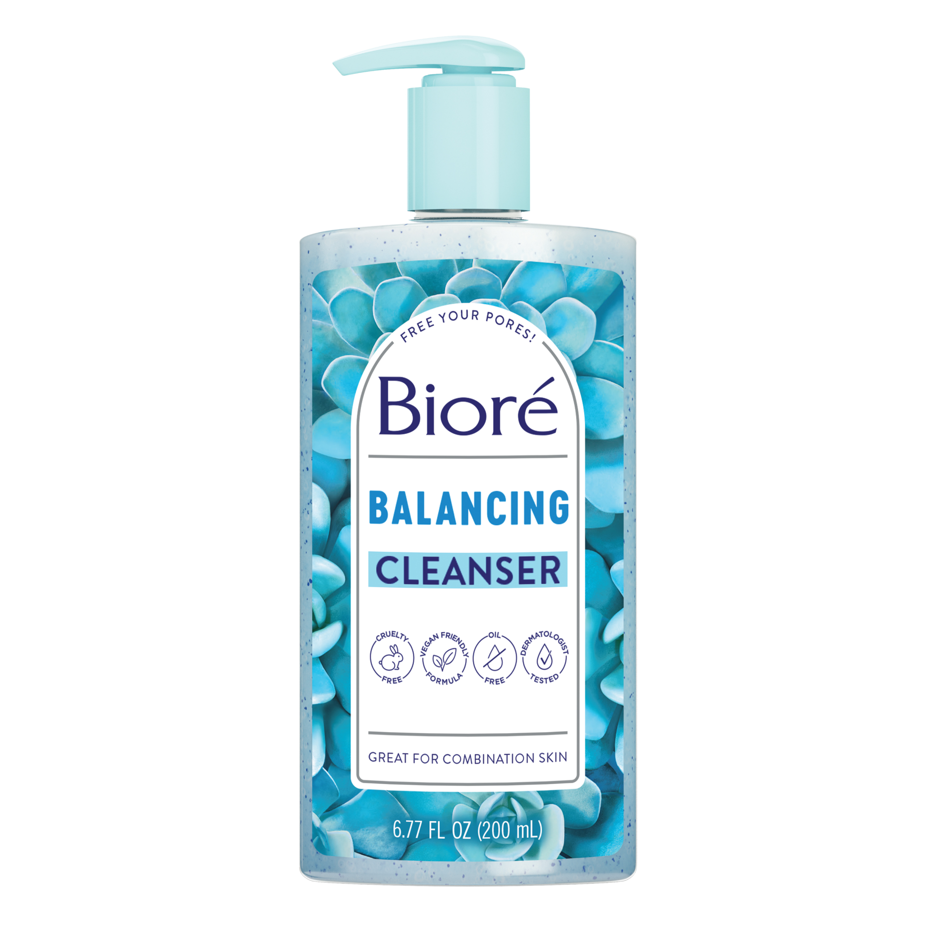 slide 1 of 5, Biore Balancing Face Wash, Cleanser For Combination Skin, PH Balanced Face Cleanser, Vegan, Cruelty Free, 6.77 Oz, 6.77 fl oz