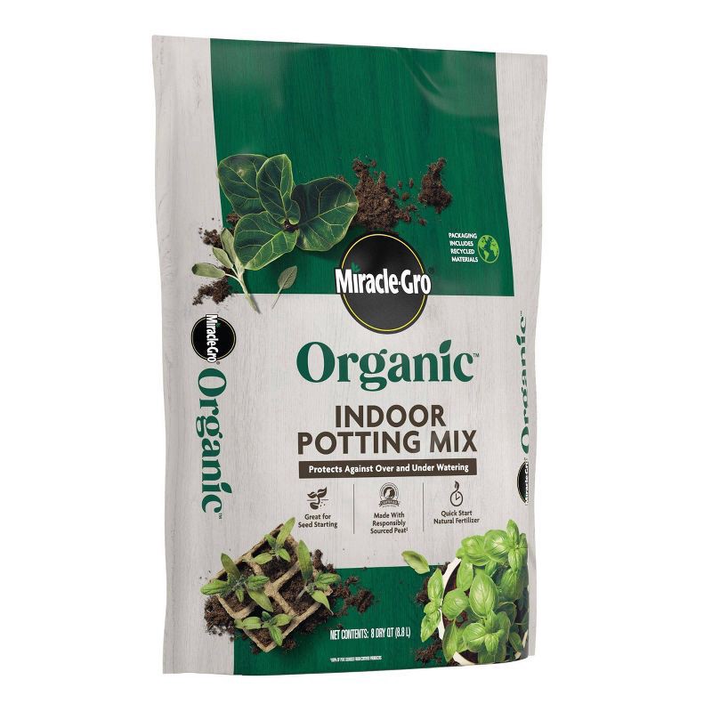 slide 5 of 6, Miracle-Gro Organic Indoor Mix 9lbs Potting Soil, 9 lb