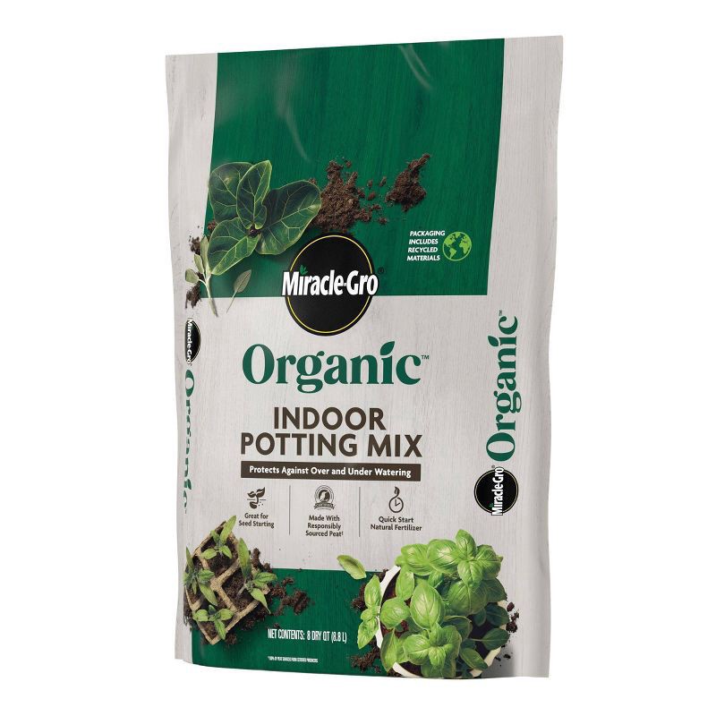 slide 4 of 6, Miracle-Gro Organic Indoor Mix 9lbs Potting Soil, 9 lb