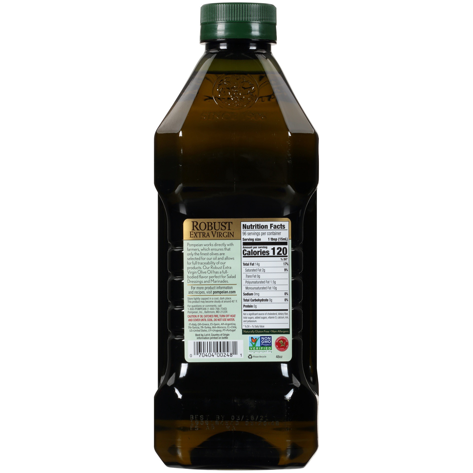 slide 6 of 7, Pompeian 48 oz Pompeian Robust Extra Virgin Olive Oil, 48 fl oz