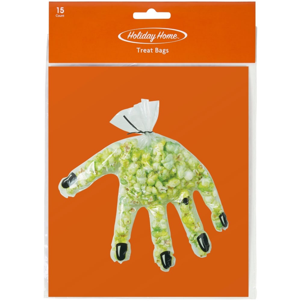 slide 1 of 1, Holiday Home Hand-Shaped Treat Bags, 15 ct