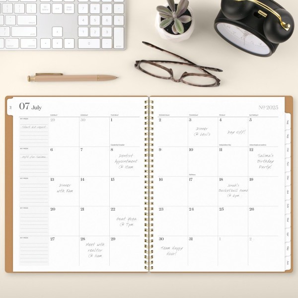 slide 4 of 7, Cambridge® WorkStyle® Academic 2025-2026 Monthly Planner, Sunbaked Clay, Large, 8 1/2"" x 11"", 1 ct