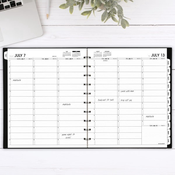 slide 5 of 10, AT-A-GLANCE® Move-A-Page Academic 2025-2026 Weekly Monthly Appointment Book Planner, Black, Large, 9"" x 11"", 1 ct