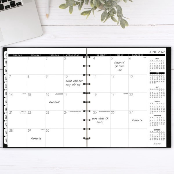 slide 7 of 10, AT-A-GLANCE® Move-A-Page Academic 2025-2026 Weekly Monthly Appointment Book Planner, Black, Large, 9"" x 11"", 1 ct
