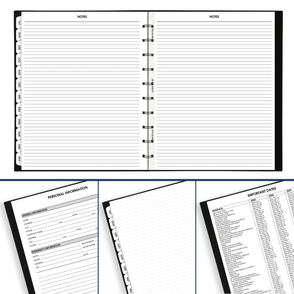 slide 2 of 10, AT-A-GLANCE® Move-A-Page Academic 2025-2026 Weekly Monthly Appointment Book Planner, Black, Large, 9"" x 11"", 1 ct
