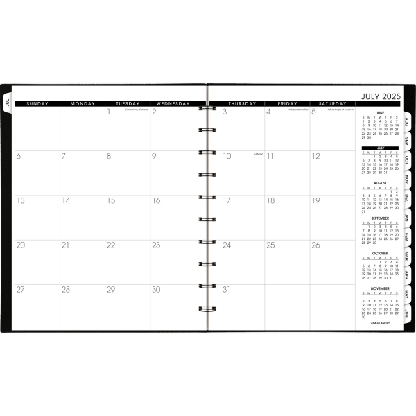 slide 9 of 10, AT-A-GLANCE® Move-A-Page Academic 2025-2026 Weekly Monthly Appointment Book Planner, Black, Large, 9"" x 11"", 1 ct
